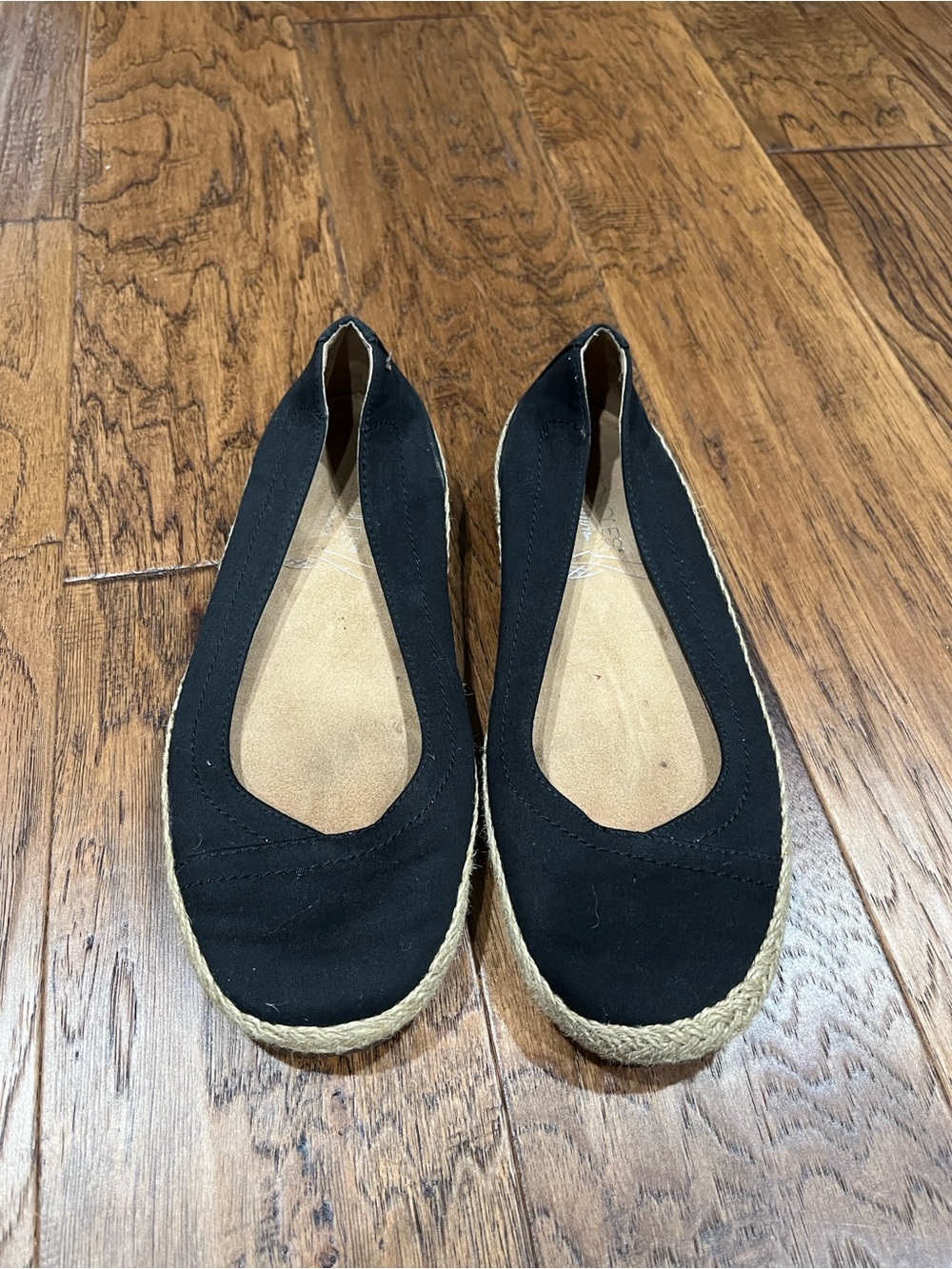 AEROSOLES Black Canvas Espadrille Flats